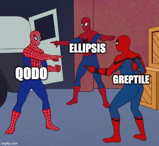 Spiderman triple meme, qodo ellipsis and greptile